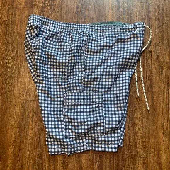 Goodfellow & Co Gingham Swim Board Shorts Navy Blue White XL - Picture 5 of 8